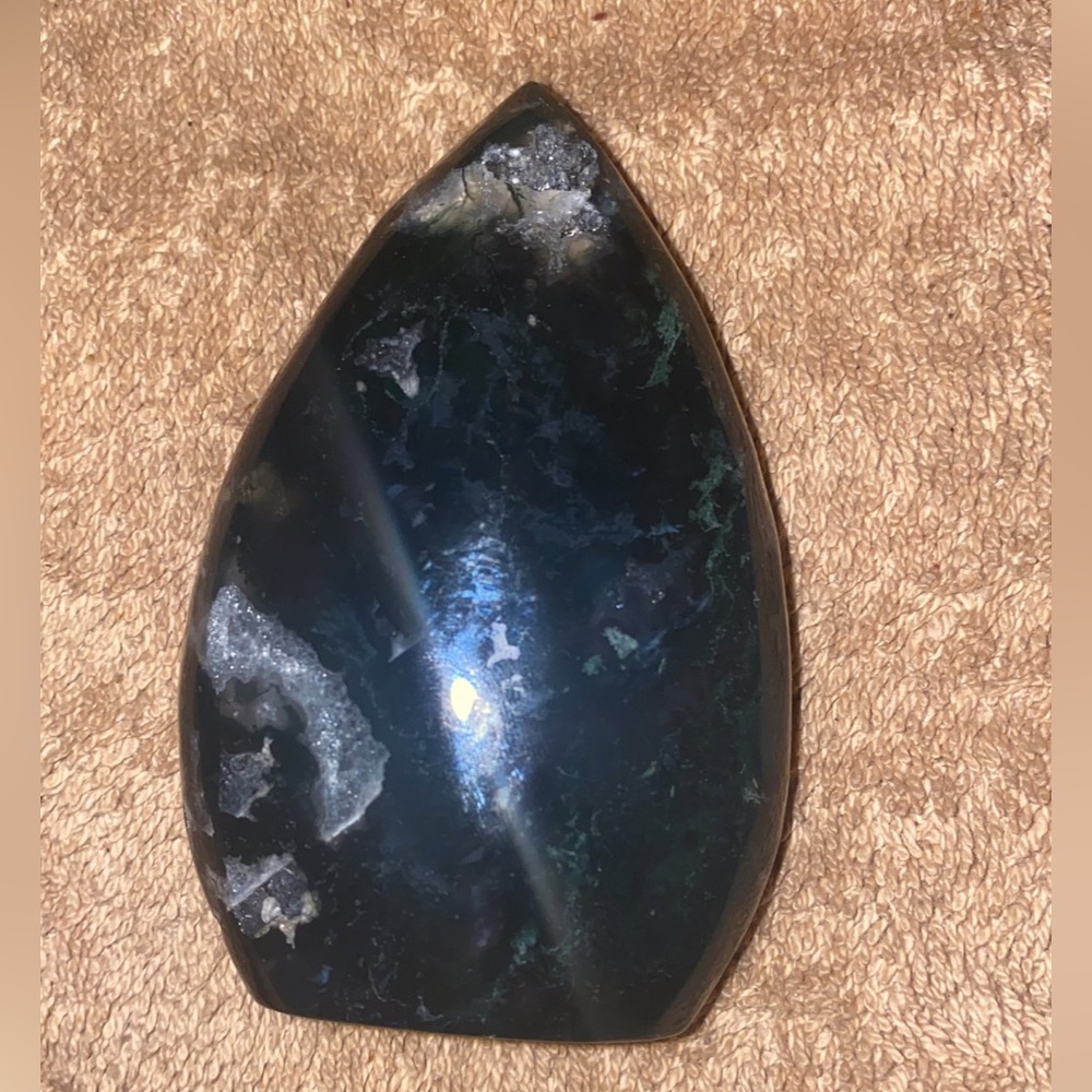 Moss agate teardrop
